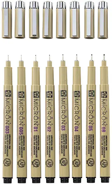 Pigma Micron 8 Fineliners Set | Populär